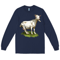 Navy cashmere goat Long Sleeve Tee - LillyAllenDesigns