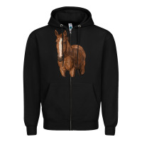 Black brown horse Zipper Hoodie - RanaPortraitStore