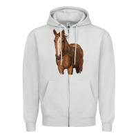 Dove Grey brown horse Zipper Hoodie - RanaPortraitStore