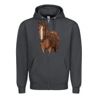 Smoke brown horse Zipper Hoodie - RanaPortraitStore