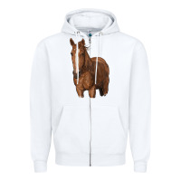 White brown horse Zipper Hoodie - RanaPortraitStore