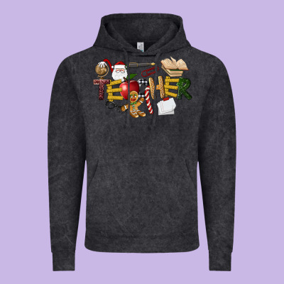 Christmas Teacher Vintage Hoodie Designed By Lillyallendesigns