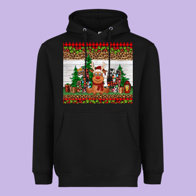 Joy Reindeer Heavyweight Hoodie Designed By Jasminsmagicworld