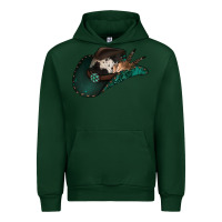 Forest Green cowhide flowers cowboy hat Urban Hoodie - Jasminsmagicworld
