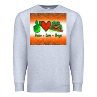 Heather Grey peace love frogs Premium Sweatshirt - Jasminsmagicworld