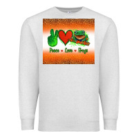 Oatmeal Heather peace love frogs Premium Sweatshirt - Jasminsmagicworld