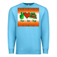 Ocean Blue peace love frogs Premium Sweatshirt - Jasminsmagicworld