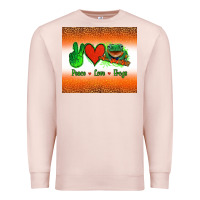 Pale Pink peace love frogs Premium Sweatshirt - Jasminsmagicworld