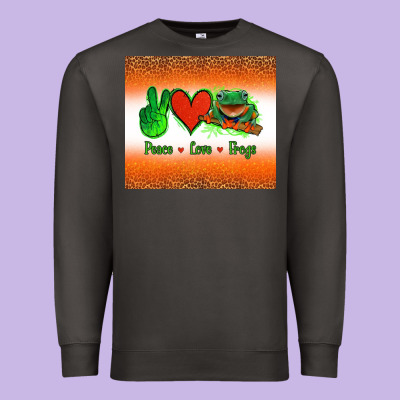 Peace Love Frogs Premium Sweatshirt Designed By Jasminsmagicworld