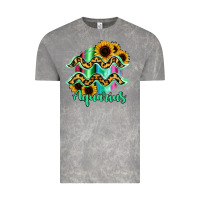 Cloud Rock Aquarius Zodiac Sign Sunflower Leopard Serape Vintage Tee - RanaPortraitStore