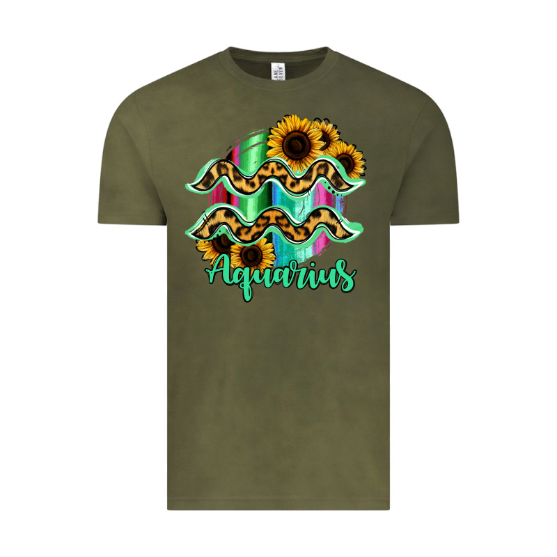 Aquarius Zodiac Sign Sunflower Leopard Serape Vintage Tee by RanaPortraitStore | Teevron