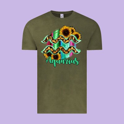 Aquarius Zodiac Sign Sunflower Leopard Serape Vintage Tee Designed By Ranaportraitstore