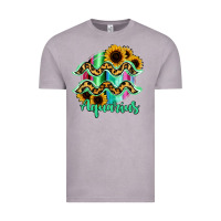 Vintage Zinc Aquarius Zodiac Sign Sunflower Leopard Serape Vintage Tee - RanaPortraitStore