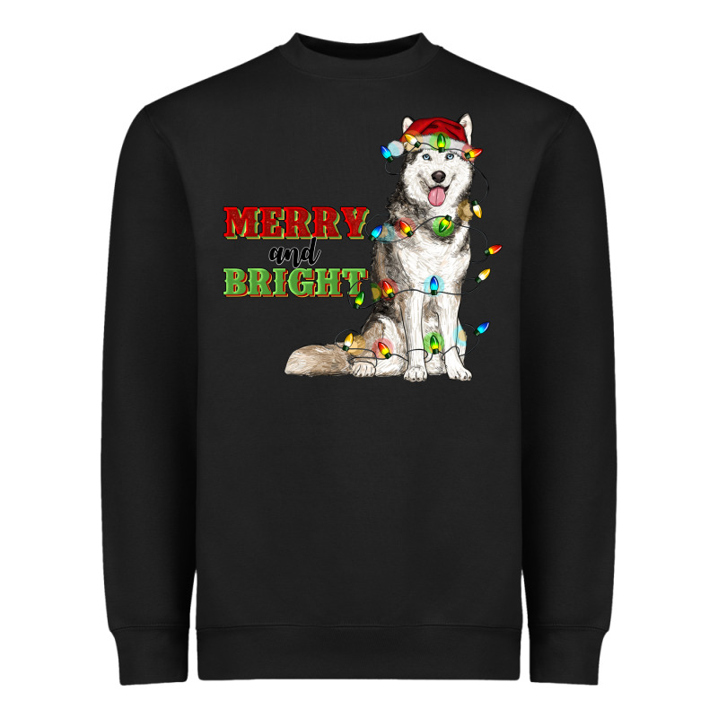 Merry And Bright Husky Heavyweight Sweatshirt by RanaPortraitStore | Teevron