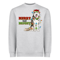 Heather Grey Merry And Bright Husky Heavyweight Sweatshirt - RanaPortraitStore