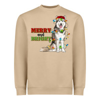 Mushroom Merry And Bright Husky Heavyweight Sweatshirt - RanaPortraitStore