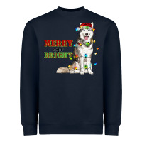 Navy Merry And Bright Husky Heavyweight Sweatshirt - RanaPortraitStore