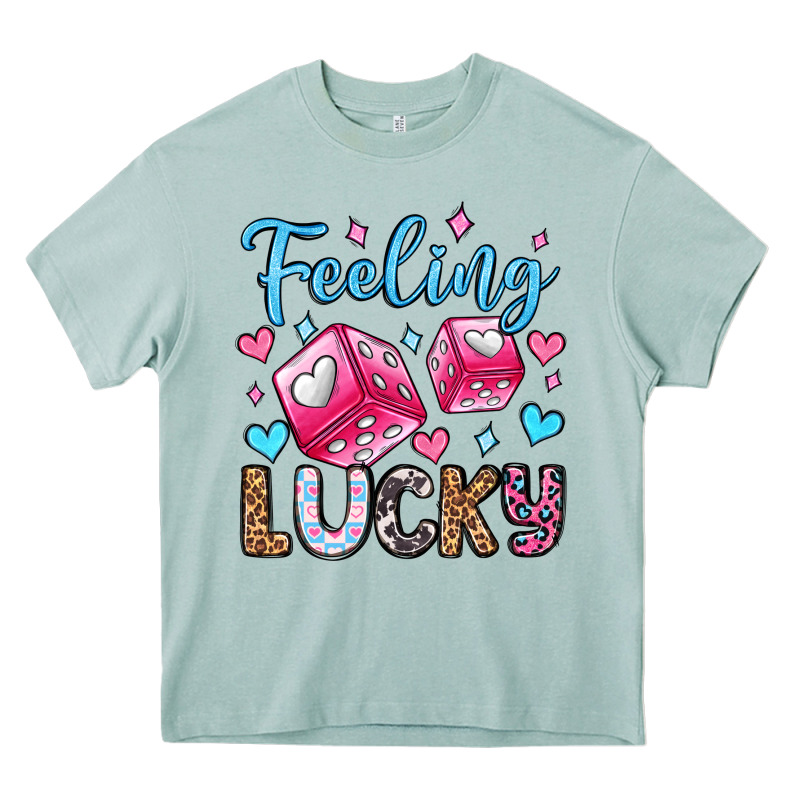 Feeling Lucky Valentine's Day Olivia Heavy Core Tee by OliviaCreatesArt | Teevron