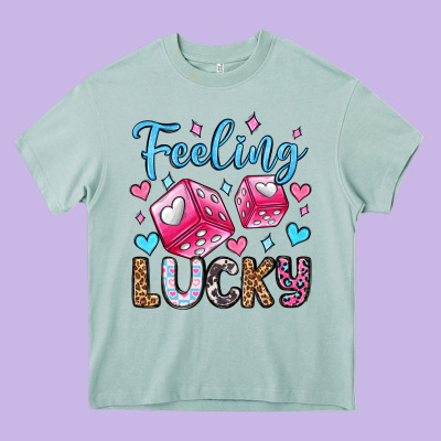 Feeling Lucky Valentine's Day Olivia Heavy Core Tee Designed By Oliviacreatesart