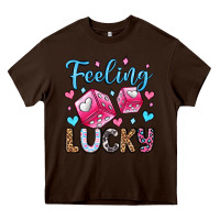 Chocolate Brown feeling lucky valentine's day olivia Heavy Core Tee - OliviaCreatesArt