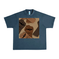 Midnight Navy melanin raised fist seamless pattern Urban Heavy Tee - BundleAndBundleShop
