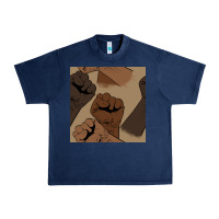 Navy melanin raised fist seamless pattern Urban Heavy Tee - BundleAndBundleShop