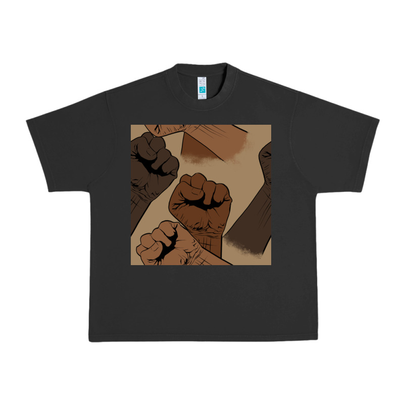 Melanin Raised Fist Seamless Pattern Urban Heavy Tee by BundleAndBundleShop | Teevron