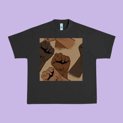 Melanin Raised Fist Seamless Pattern Urban Heavy Tee Designed By Bundleandbundleshop