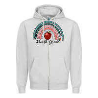 Dove Grey fourth grade rainbow Zipper Hoodie - RanaPortraitStore