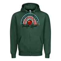 Sports Green fourth grade rainbow Zipper Hoodie - RanaPortraitStore