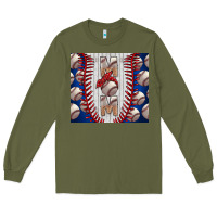 Army Green Baseball Mom Long Sleeve Tee - CowhideDigitalArt
