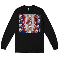 Black Baseball Mom Long Sleeve Tee - CowhideDigitalArt