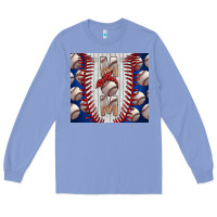 Colony Blue Baseball Mom Long Sleeve Tee - CowhideDigitalArt