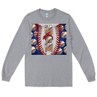 Heather Grey Baseball Mom Long Sleeve Tee - CowhideDigitalArt