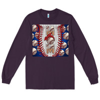 Plum Baseball Mom Long Sleeve Tee - CowhideDigitalArt