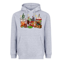 Heather Grey Christmas coffee cups with Labrador Heavyweight Hoodie - RanaPortraitStore