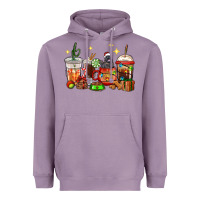 Lavender Christmas coffee cups with Labrador Heavyweight Hoodie - RanaPortraitStore