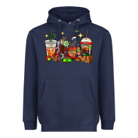 Navy Christmas coffee cups with Labrador Heavyweight Hoodie - RanaPortraitStore
