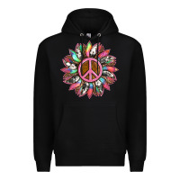 Black sunflower and tie dye with peace sign Premium Hoodie - Artiststas