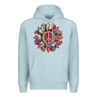 Blue Mist sunflower and tie dye with peace sign Premium Hoodie - Artiststas