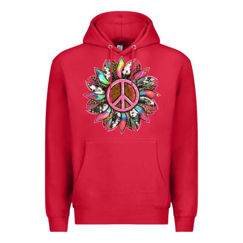 Sunflower And Tie Dye With Peace Sign Premium Hoodie by Artiststas | Teevron