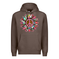 Coffee sunflower and tie dye with peace sign Premium Hoodie - Artiststas