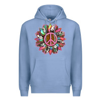 Colony Blue sunflower and tie dye with peace sign Premium Hoodie - Artiststas