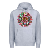 Heather Grey sunflower and tie dye with peace sign Premium Hoodie - Artiststas