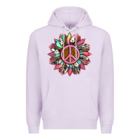 Lilac sunflower and tie dye with peace sign Premium Hoodie - Artiststas
