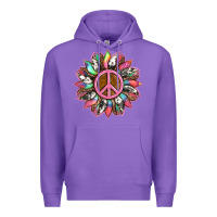 Purple sunflower and tie dye with peace sign Premium Hoodie - Artiststas