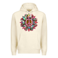 Sandshell sunflower and tie dye with peace sign Premium Hoodie - Artiststas
