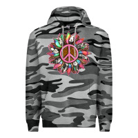 Slate Camo sunflower and tie dye with peace sign Premium Hoodie - Artiststas