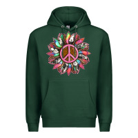 Sports Green sunflower and tie dye with peace sign Premium Hoodie - Artiststas