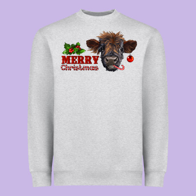 Merry Christmas Calf Heavyweight Sweatshirt Designed By Ranaportraitstore
